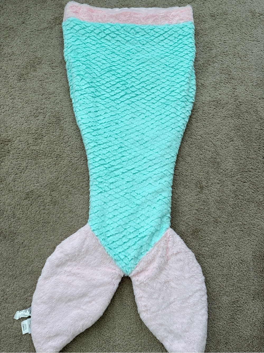 Cozy Kids Mermaid Blanket- Mint and Light Pink